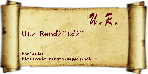 Utz Renátó névjegykártya